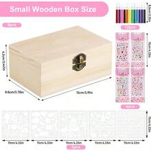 6Pcs Small Wooden Boxes For Crafts Unfinished Wood Box With Lids Mini Treasure Chest Small Craft Box Jewelry DIY Mini Craft Boxes To Paint For Adults Classroom Party Handmade 6X 3.8 X 2.5in - Medium - View 2