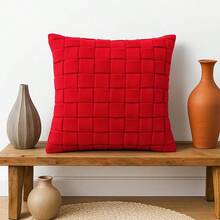 Cushion Cover With Cotton Ribbons, Macrame, Boho Chic, Rustic, Trance, Modern, 45cm X 45cm - 紅色 - 查看 2