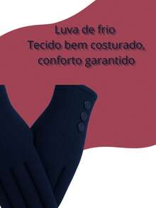 Stylish Soft Touch Unisex Thermal Cold Weather Gloves - Biru - View 2