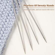 优质编织针，不锈钢环形针，2.0mm-5.0mm尺寸，缝纫和编织工具，适用于DIY毛衣、围巾和其他手工编织项目，是编织爱好者的理想之选。 - 彩色 - 查看 4