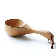 Anekoul Solid Wood Water Scoop Bath Salt Scoop Wooden Coffee Scoop Wooden Ladle Spoon Wooden Large Soup Scoops for Cooking Serving Flour Rice Beans 8.26 X 2.95 inch - como en la foto - Ver 5