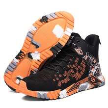 Orange Up Steel Toe High Top Boots,Comfortable Breathable Steel Toe Work Shoes For Men,Orange Security Protective Boots Men Lightweight FashiOnable Men's Sports Shoes And Safety Pro,Men Shoes Safety Bootss Safety Industrial Puncture-Proof Anti-Smash New Safety Boots Men Steel Toe Outdoor Security Boots,Construction Working Boots,Construction Working Boots For All Seasons, Fashionable Steel Toe Safety Boots For Work, Hiking Suitable For Sanitation Workers, Warehouses, Factories, Work And Outdoor Exploration, And Trainer - Orange - View 3