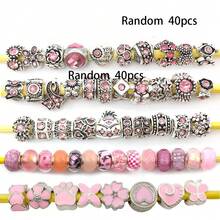 40颗欧式珠子，铜芯大孔树脂隔珠，无铜彩色玻璃珠，水晶珠，适合DIY珠宝制作 - 彩色 - 查看 16