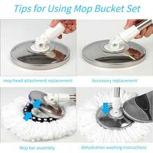 Spin Mop Handle 360 Degree Spin Mop Pole Handle Rotating Telescopic Stick Replace Spinning Household Cleaning Accessories Home - 1 - Xem 4