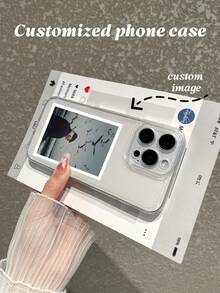 1pc Customized Phone Case Compatible With Apple , Personalized Design With Your Own Photo/Name, Nostalgic Story Encapsulated In A Transparent Case, Compatible With IPhone 17/17 Pro/17 Pro Max/17 Air, 16/15/14/13/12/11/Pro/Pro Max/Plus