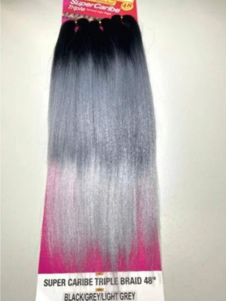 Caribbean Jumbo Colored Hair For Caribbean Box Braids Janet Super Jumbo Color Unicorn Braid - Đen Xám - Xem 1