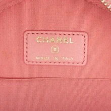 CHANEL Authenticated  PRE-OWNED CC Embossed Caviar Camellia Round Clutch With Chain Bag - Hồng - Xem 7