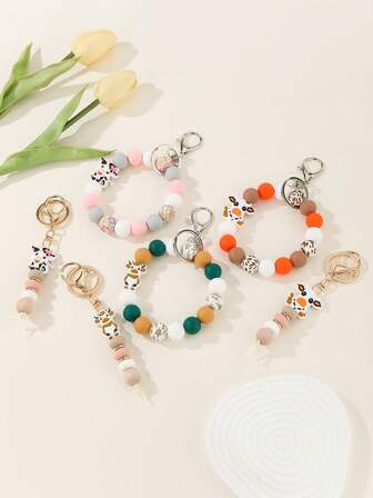 1 pieza Llavero de silicona elegante y casual con diseño de animal bohemio, regalo del Día de San Valentín