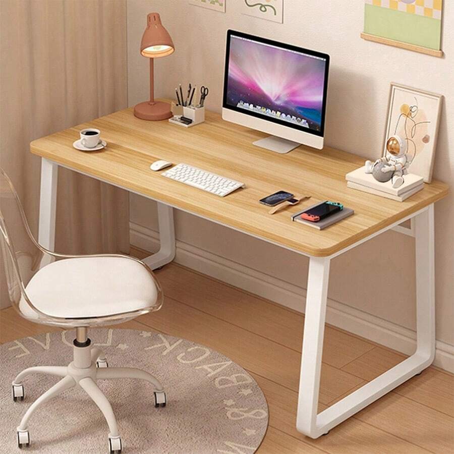 Modern Minimalist Style Computer Desk, Home Office Desk, Writing Desk, Work Table, Gaming Table - Maple - View 1