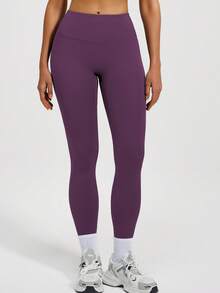 Soyun Bộ liền thân và quần legging không đường may dành cho nữ, không có đường may khó chịu, có túi sau, phù hợp cho thể thao, yoga, tập gym và các dịp khác. - Màu tím - Xem 2