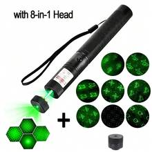 1pc Green Laser Pointer High Power Flashlight: Rechargeable Green Laser Pointer With Star Cap, Battery And Charger Included, Powerful Long-Range Laser Beam Pointer Suitable For Astronomy Demonstration, Outdoor Camping, Cat Toys, 8-In-1 Laser Head Patterns Including Love & Romance Proposal And Cute Cartoon Animal Patterns,School Supplies,Back To School - one-size - View 11