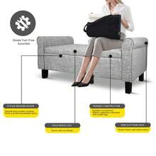 51 Storage With Upholstered Ottoman Linen End Of Bed Couch Light Gray - 1 - Xem 9