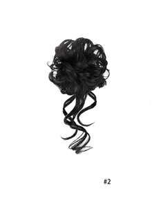 One-Piece Long Beard Bun Wig Hair Tie Messy Bouncy Curls Fluffy Slouchy Sweet Updo Hair Tie, Ponytail Holders, Hair Elastics, Hair Rubber Bands, Hair Rope Head Accessories - Multicolor - View 9
