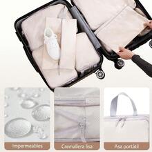 Bolsa Organizador de Viaje para Compresión TOTEBAG 18PCS Bolsas de Viaje Organizador Impermeable Bolsas para Viaje Organizadoras para Maletas Cosméticos de bolsas organizadoras Beige - Beis - Ver 7