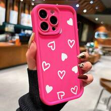 Funda de teléfono a prueba de golpes Funda de teléfono: Patrón de corazón rojo rosa de bambú alto impreso TPU funda de precisión a prueba de golpes de cuerpo completo para Apple  6/7/8/X/Xs/Xr/Xs Max/11/12/13/14/15/16 Pro Max, funda de teléfono suave, ligera y ajustada a prueba de golpes - 1 pieza - Ver 3