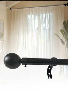 1根直径0.98英寸（约2.5厘米）的可调节重型窗帘杆，适用于31.5-158英寸（约80-400厘米）的窗户，带支架，单杆设计，现代窗帘配件，适用于客厅、卧室、浴室、厨房、推拉门等家居装饰。 - 彩色 - 查看 8