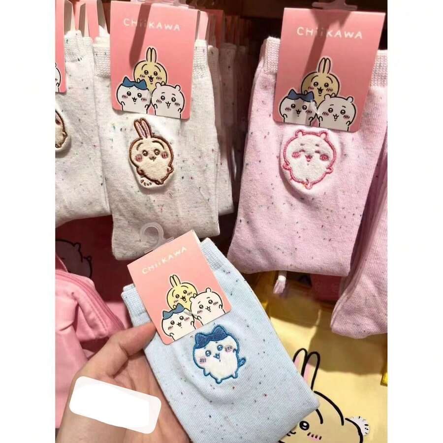 1 Pair New Cartoon Cute Anime Character Socks, Suitable For All Seasons, Japanese/Korean Style Cartoon Socks, Student & Couple Socks, New Year/Valentine's Day/Easter Gift [Random Style] - Multicolor - View 1
