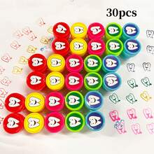 1/5/10/20/30 piezas Juego de sellos divertidos con dientes, sellos de recompensa, sellos creativos, sellos de incentivo para el aula, regalos para maestros - Multicolor - Ver 15