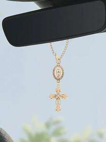 方向盘念珠挂饰，粉色圣母玛利亚十字架方向盘饰品，天主教念珠吊坠，汽车饰品，十字架钥匙扣，可调节链条，时尚饰品，男女通用汽车内饰饰品，适用于汽车装饰、包包挂饰、行李箱挂饰、耳机挂饰，独特的基督教礼物 - 圣诞节、感恩节、新年礼物、生日礼物，送给司机家人、朋友、爱人 - 彩色 - 查看 8