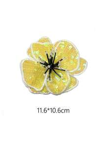 1pc Sequin Flower Patch With Pearl Decor - Vibrant Sew-On Applique, Suitable For DIY Jacket/Bag, Playful Fashion Accessory - As Photo - View 10