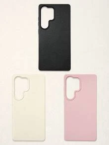 3 paquetes de funda de teléfono de cuero mate - Cubierta protectora a prueba de golpes (Negro/Blanco/Rosa) Paquete, compatible con dispositivos y Galaxy - Regalo perfecto para el Año Nuevo Lunar - Multicolor - Ver 50