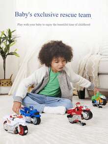 Spin Master Moto Pups Motorcycles, Pull Back Motor And Characters Figure - Rubble - View 11