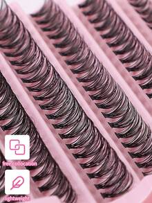 200 cílios postiços em tufos, cílios individuais, curvatura D, 8-16mm, para você mesma criar sua maquiagem dos olhos. Conjunto de cílios postiços à prova d'água 30D+40D+50D+60D+80D+100D, super volumosos, que aumentam o olhar, fáceis de usar para criar uma maquiagem natural. Reutilizáveis, ideais para iniciantes, perfeitos para casamentos, encontros, festas e feriados. Uma ótima opção de presente para o Natal, Halloween e outras datas comemorativas. Inclui cola para cílios e pinça para facilitar a aplicação. - Rosa - Ver 10