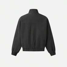 Black Friday1-Aelfric Eden Metal Button Boxy Jacket Black Long Sleeve Stand Collar Slant Placket Unisex Fashion Street Jacket Retro Y2K - 深灰色 - 查看 10