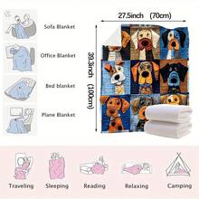 超柔软法兰绒毯，温暖舒适，饰有鲜艳的狗狗图案，适合沙发、卧室，是送给爱狗人士的2025新年礼物，不易起球。 - 彩色 - 查看 8