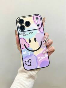 笑脸彩绘皮革纹理全屏侧边温馨印花加厚防摔高端简约手机壳保护套，兼容 17、17 Pro、17 Air、17 Pro Max / 14、14 Pro、14 Pro Max、13、13 Pro、13 Pro Max、11、11 Pro Max、12、12 Pro、12 Pro Max、15、15 Pro、15 Pro Max、16、16 Pro、16 Pro Max，高端防摔手机壳 - 彩色 - 查看 6