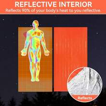 便携式应急求生睡袋，采用PE材质，保暖隔热，适合户外露营和旅行，耐热合成纤维毯