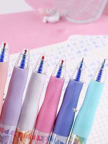 6pcs Retractable Erasable Ballpoint Pen Set, Ergonomic Erasable Ballpoint Pens, Blue/Black Ink Options, 0.5mm Fine Tip, Lightweight, Comfortable Grip, Quick-Drying, Ideal For Office Use, Great Gift Choice. - Multicolor - View 7