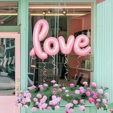 1pc Valentine's Day Window Sticker - Pink Heart Balloon Decor Set, Self-Adhesive Glass Window & Store Decoration, Romantic Store Display Window Decal - Pink Heart Balloon Background, Suitable For Valentine's Day Display And Store Decoration, "I Love You" Window Sticker - Cute Pink Balloon Design, Removable Bedroom Decor, Romantic Couple Gift - Multicolor - View 3