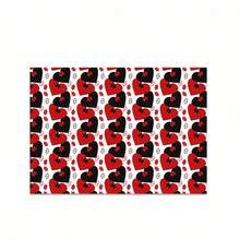 Valentine's Day Box Wrapping Paper Heart Pattern Present Packing For Holiday Party Favors DIY Crafts - Black - View 1