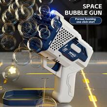 Automatic Bubble Maker With Light - Battery-Powered (No Batteries Included) & Bubble Solution, Multi-Color Bubble Blower With Bear & Bunny Design - 隨機款1件裝 - 查看 4
