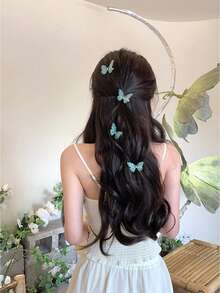 FURDANXINYI 12pcs Colorful Layered Net-Like, Vividly Colored Butterfly Wings Hair Accessory. Elegant Butterfly Beak Clips For The Forest Style Hair Clips! Perfect For Women's Fashionable Hairstyles! Ideal Choice For Weddings And Festival Parties!, Claw Clips, Hair Slide, Hair Barrettes - Multicolor - View 2