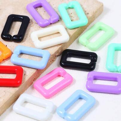 20pcs Acrylic Square Chain Clasp Keychain, Detachable Connector