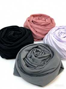 一套多色纯色简约雪纺围巾，多种颜色组合