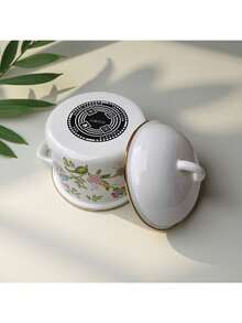 1pc Enamel Pot With Dual Handles, Thick Enamel Small Soup Pot, Multi-Functional Lunch Box, Instant Noodle Pot, Household Lard Jar, Suitable For Induction Cooktop, Can Be Used As Milk Pot, Small Soup Pot - Multi-colored Double-eared Mini Soup Pot - View 10