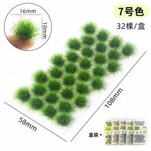 32片/盒 季节性草丛 人造稻田迷你草丛 微缩景观材料 DIY用品 - As photos - 查看 5
