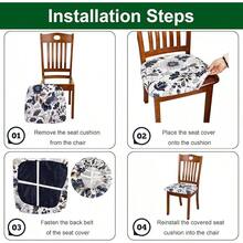 Stretch Non-Slip Soft Washable Dining Chair Covers Set Of 4, Yellow Cushion Slipcovers Kitchen And Dining Room Chairs - 21 - View 5