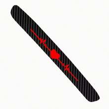 High Mount Stop Light Decal - 3D Carbon Fiber Heartbeat & ECG Pattern Sticker, Matte Finish For Car Safety With Enhanced Visibility, Waterproof Tail Light Decoration - Multicolor - View 11