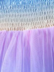 Baby Girls' Tie-Dye Mesh Patchwork Bodysuit, Spring/Summer