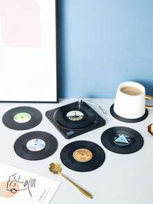 1/2/4/6/8/10 miếng lót ly hình đĩa CD cổ điển, miếng cách nhiệt, thích hợp cho đám cưới, tiệc tùng, quà tặng, sinh nhật, Giáng sinh - Giao hàng ngẫu nhiên - Nhiều màu - Xem 8