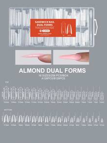 256pcs Trapezoid Double-Layer Nail Extension Stickers, Quick Building Gel Mold, Full Coverage Nail Extension Suitable For DIY Manicure Salon - Clear - View 9