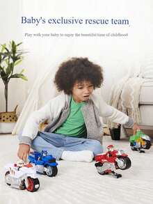 Spin Master Moto Pups Character's Deluxe Pull Back Motorcycle With Wheelie Feature And Figure Full Set Children's Toy Car