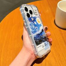Coque de téléphone Starry Night, protection transparente pour téléphone portable, accessoire compatible avec  15 14 13 12 11 Pro Max - transparente - Ver 4