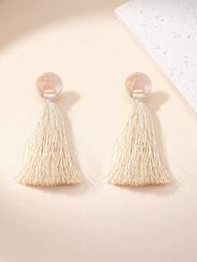 1 Pair Handmade Minimalist Tassel Earrings, Versatile For Women, Suitable For Holidays, Daily Wear, Parties, Weddings, Great As Gifts