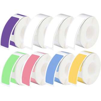 8pcs Label Tape Print Stickers Laminated Labeling Paper Replacement Compatible With D30 Portable Printer, 160/Roll, 12 X 40 Mm