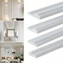 Tiras Decorativas Autoadesivas de PVC Elegantes - Flexíveis e Dobráveis, Adequadas para Paredes, Pisos e Armários; Decoração Doméstica Estilo Europeu, Decoração de Piso | Decoração Europeia | Moldes Fáceis de Instalar, Decoração de Parede e Piso - Multicolorido - Visão 8